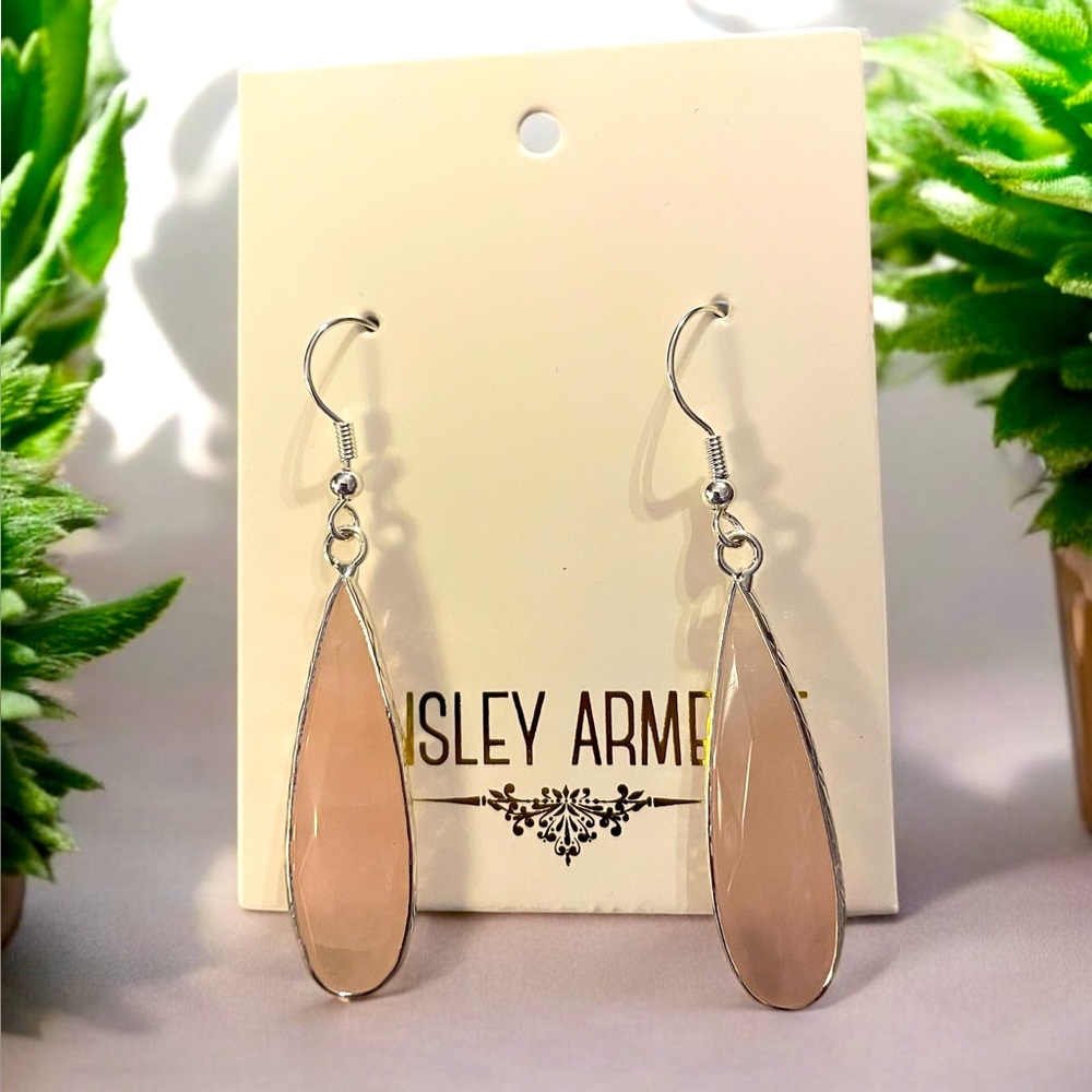 Kinsley Armelle Rose Quarts Silver Ballet Earrings
